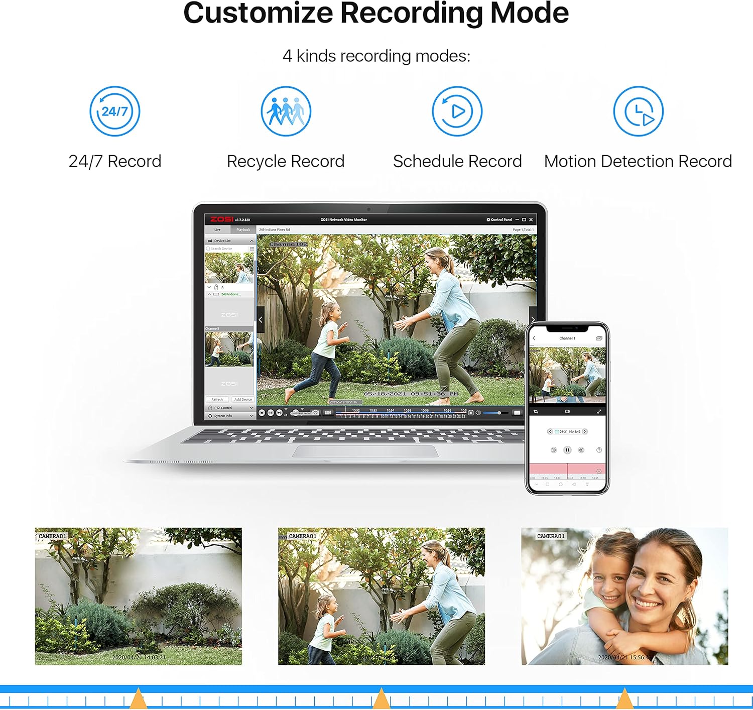 ZOSI H.265+ 8 Channel 5MP Lite 1080p CCTV DVR Recorder Without HDD, Hybrid Capability 4-in-1(Analog/AHD/TVI/CVI) Surveillance DVR for Security Camera, Remote Access, Motion Detection, Alert Push - Image 8