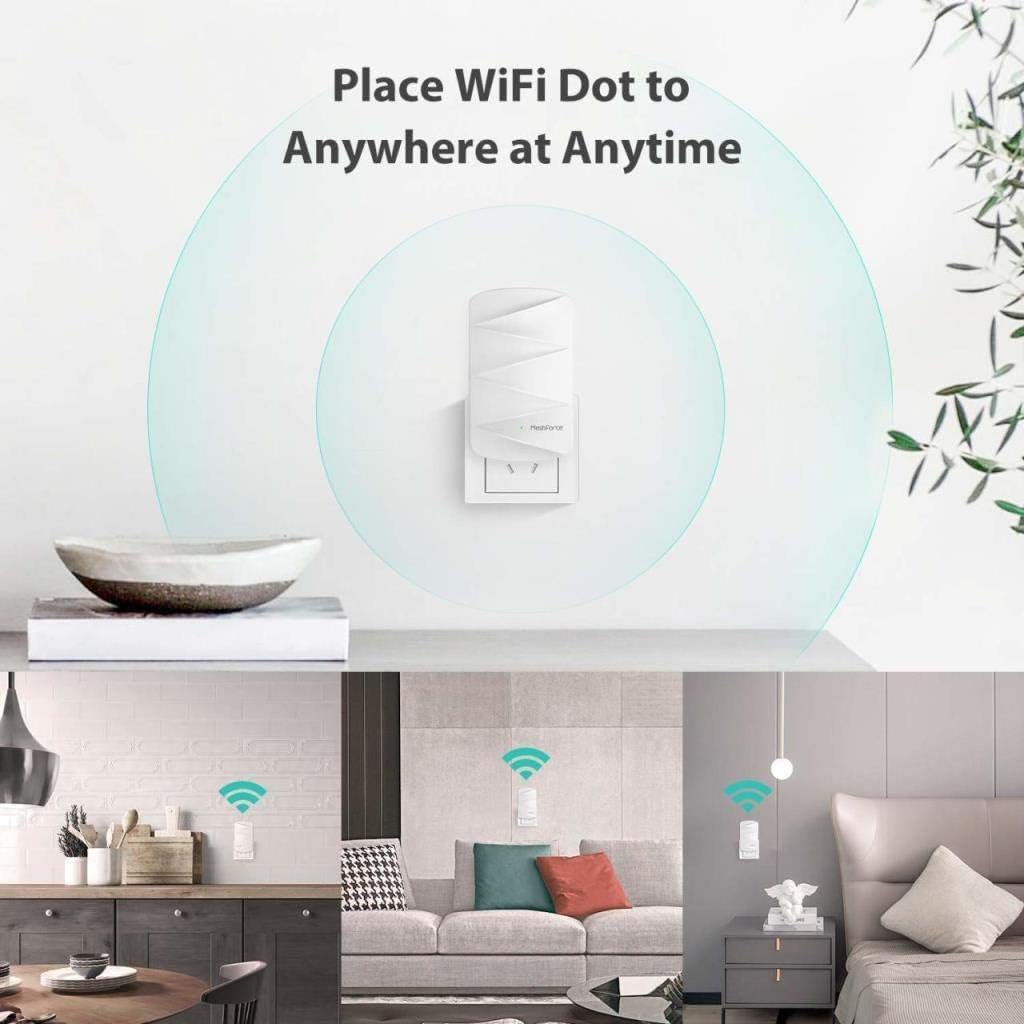 MeshForce M3 Dot Wall Plug WiFi Extender, Works with MeshForce M1 and M3 Whole Home Mesh WiFi System – Use with only MeshForce WiFi System - Image 4