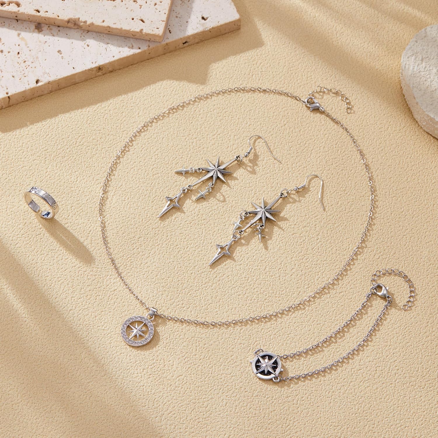 Stray Necklace Set SKZ Inspired Merch Bracelet Rings Stray Fans Earrings for Women Men - Image 3