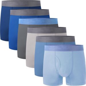 BAMBOO COOL Boys' Boxer Briefs 6-18Y Underwear Moisture-Wicking Lightweight and Ultra Soft 6-Pack