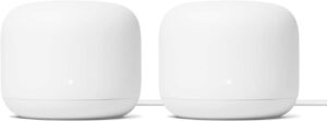 Google Nest WiFi Router 2 Pack (2nd Generation) 4×4 AC2200 Mesh Wi-Fi Routers with 4400 Sq Ft Coverage (Renewed)