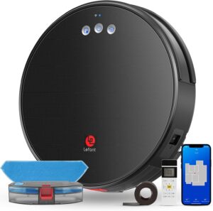 Lefant Robot Vacuum and Mop, Robotic Vacuum Cleaner with 3200Pa Suction, Smart Navigation, 150 Mins Runtime, Works with Alexa and Google Assistant, Self-Charging, Ideal for Pet Hair,Floor,Carpet(U180)