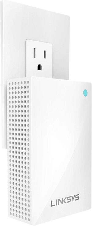 Linksys WHW0101P Velop Mesh WiFi Extender: Wall Plug-in, Wireless Range and Speed Booster for Velop Mesh Wi-Fi System, Single Outlet (White)