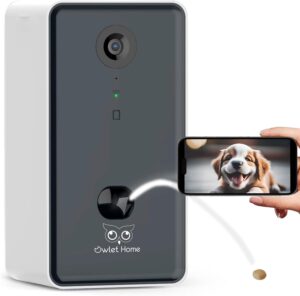 Pet Camera with Treat Dispenser/Tossing for Dogs/Cats, Smart Dog/Cat Camera, Free App, 2.4G & 5G WiFi, 1080P HD Live Video, Auto Night Vision, 2-Way Audio, Motion Alert, No Monthly Fee