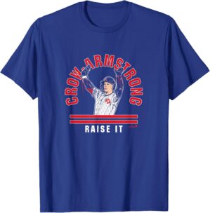 Pete Crow-Armstrong: Raise The Roof - Chicago Baseball T-Shirt