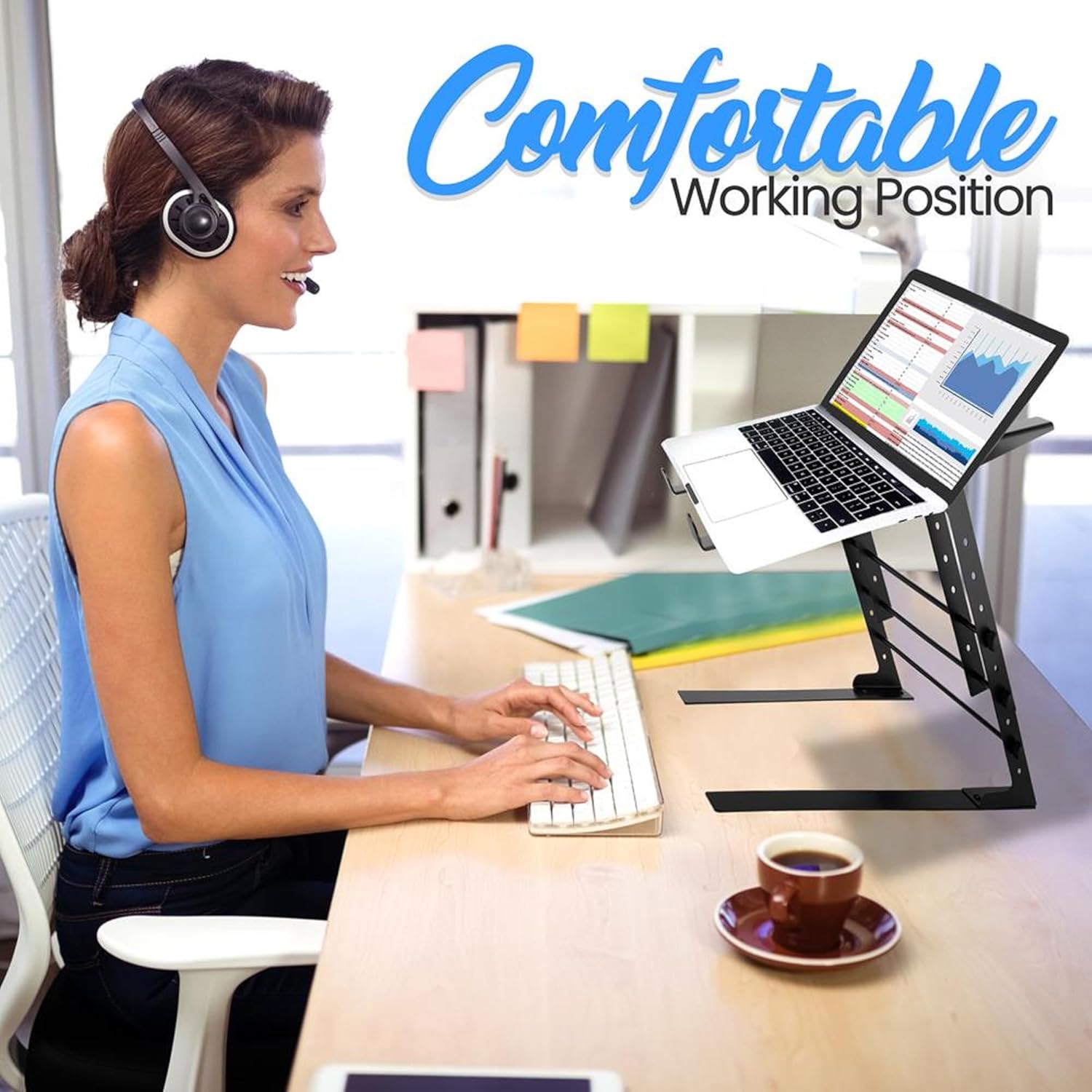 Pyle Portable Dual Laptop Stand - Standing Table with Adjustable Height, Ergonomic Design & Anti-Slip Prongs for DJ Mixer, Sound Equipment, Workstation, Gaming & Home Use - PLPTS38, Black - Image 2