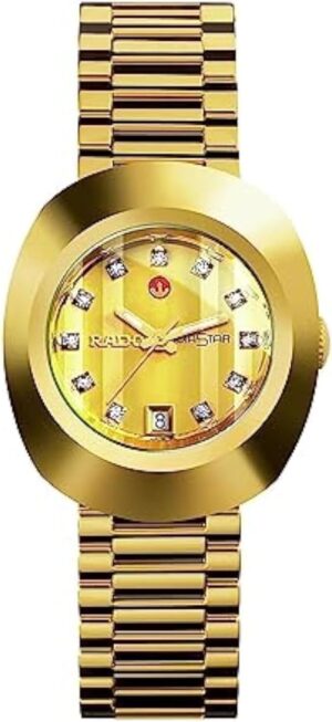 Rado DiaStar Original Swiss Automatic Watch with Stainless Steel Strap, Gold, 21 (Model: R12416633)