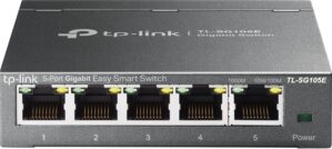 TP-Link 5-Port Gigabit Ethernet Easy Smart Switch | Unmanaged Pro | Plug and Play | Desktop | Sturdy Metal w/Shielded Ports | Limited Lifetime Replacement (TL-SG105E), Black…