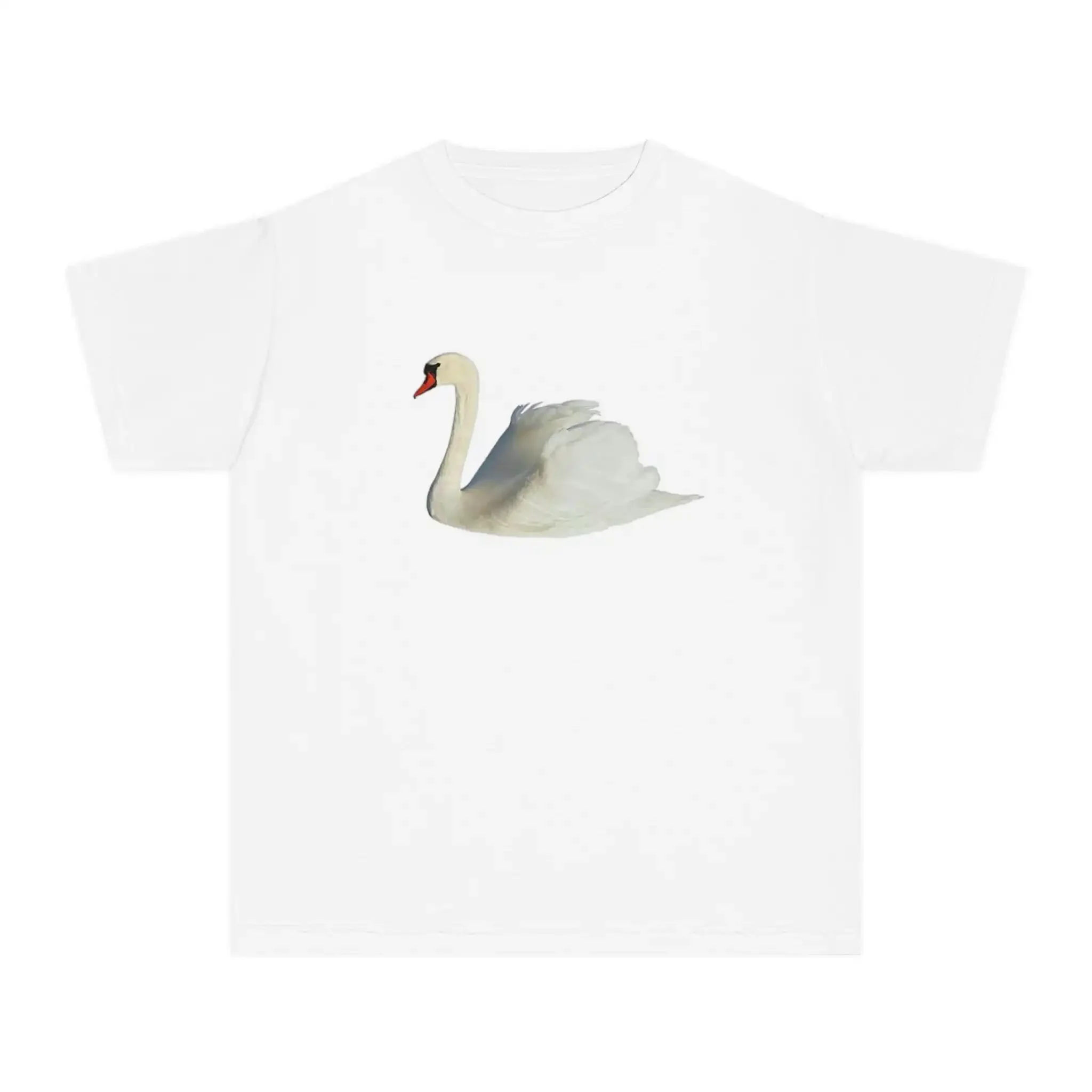 Swan 90s Y2K Graphic Baby Tee Crop Top, Y2K Clothing, Coquette Clothing