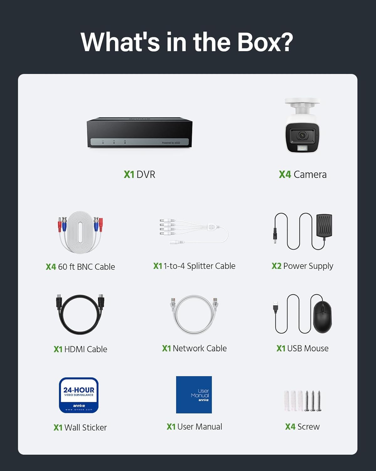 ANNKE Security Camera System, 3K Lite 5-in-1 H.265+ 8CH eDVR with 1TB eSSD and (4) 1080p (2MP) Weatherproof Surveillance Wired Cams, AI Human/Vehicle Detection, Smart Color Night Vision, Email Alert - Image 9