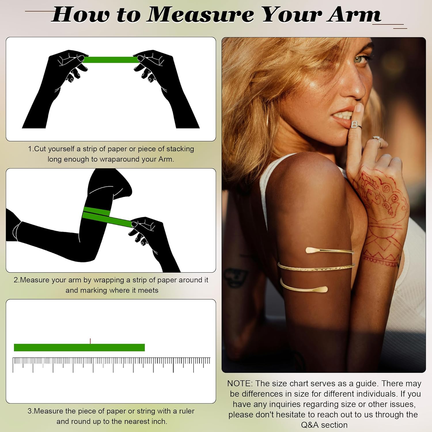 3Pcs Arm Cuff for Women Boho Coil Arm Cuff Bangle Set Adjustable Minimalist Gold Coil Upper Arm Bracelet - Image 6