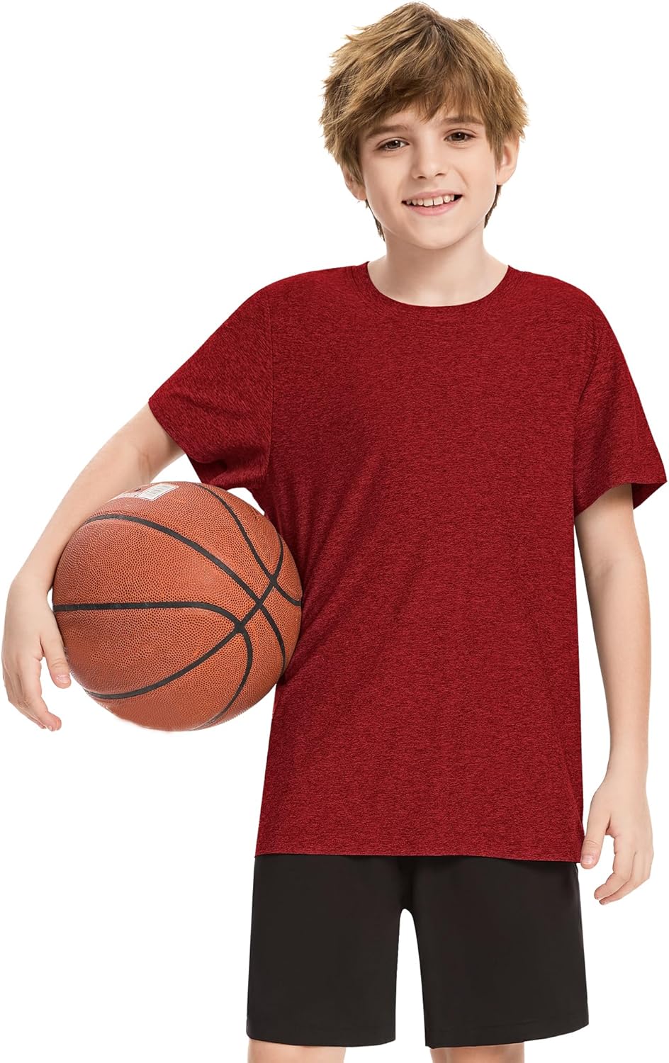 6 Pack Boys Athletic Shirts Youth Kids Quick Dry Moisture Wicking UPF 50+ Short Sleeve Active Performance T-Shirts - Image 4