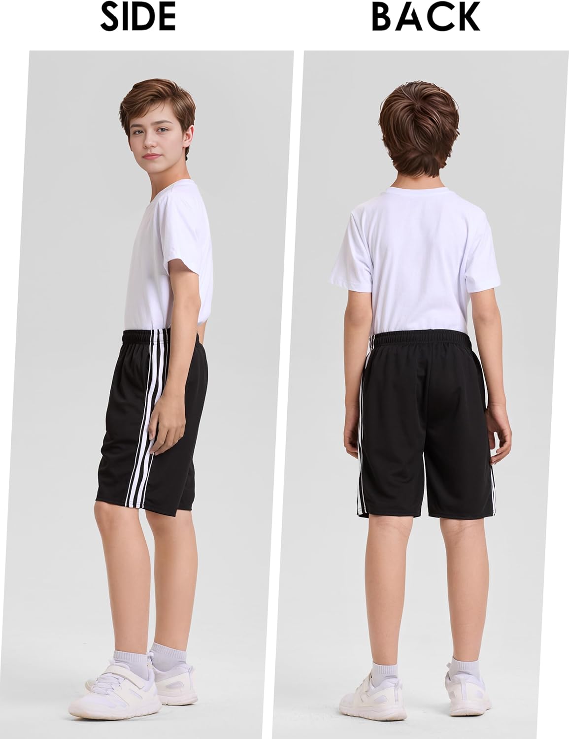 Resinta 5 Pack Boys Athletic Shorts Youth Kids Active Gym Basketball Shorts Soccer Quick Dry with Pockets Elastic Waist - Image 4