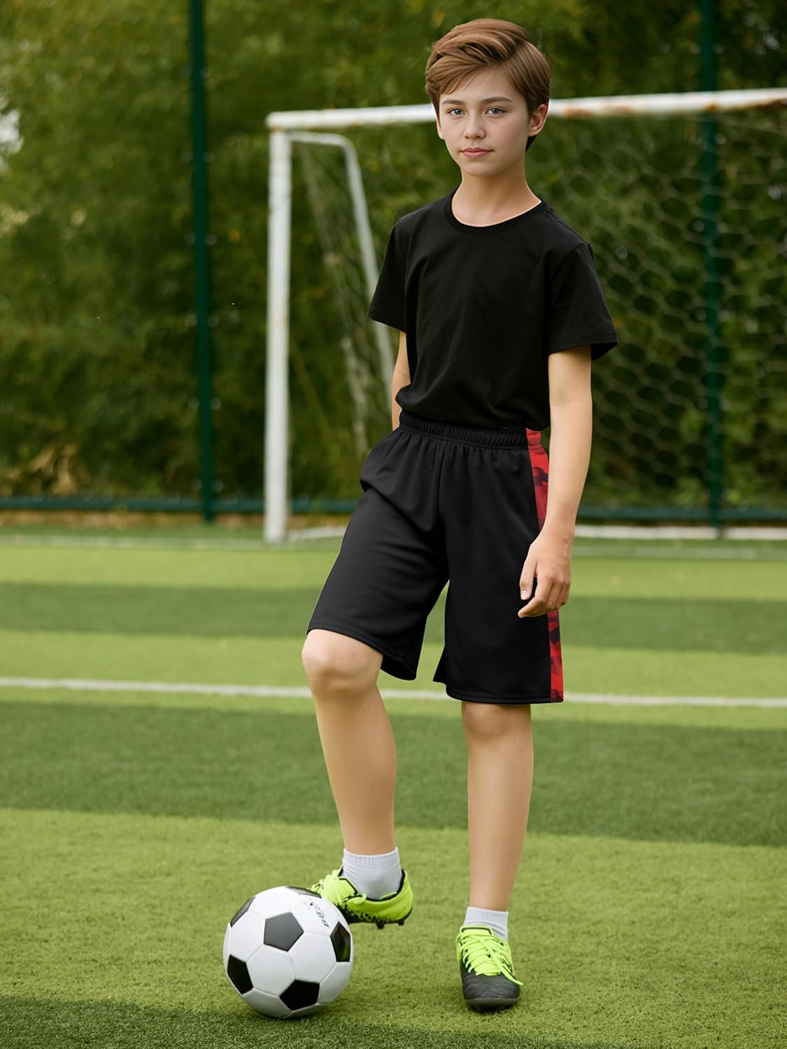 Resinta 5 Pack Boys Athletic Shorts Youth Kids Active Gym Basketball Shorts Soccer Quick Dry with Pockets Elastic Waist - Image 5