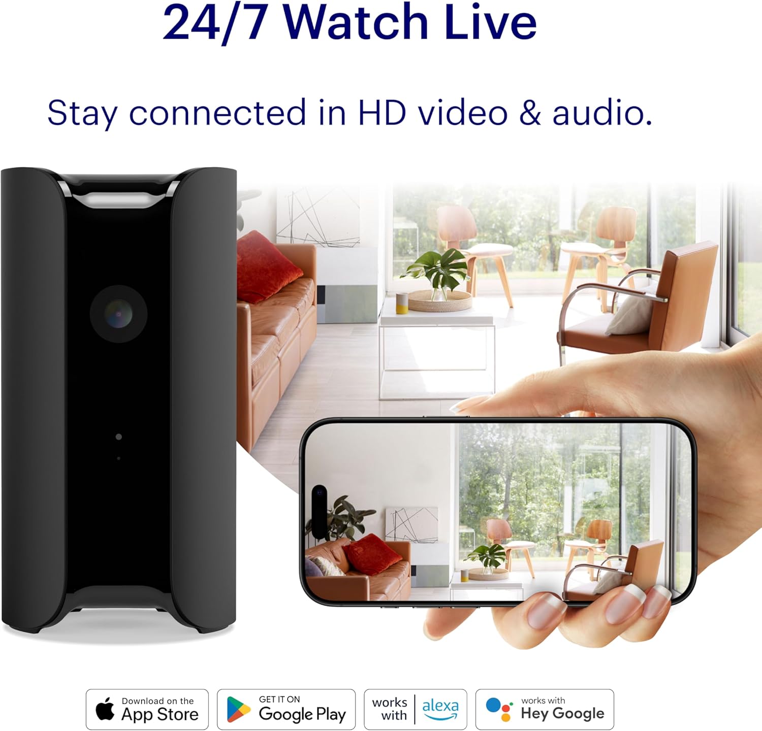 Canary View Indoor Home Security Camera 1080p HD WiFi IP | 24/7 Watch Live Video, Motion Alerts, Two-Way Talk, Night Vision, 10x Zoom, Private Mode, Compatible with Alexa, Google Assistant - Image 2
