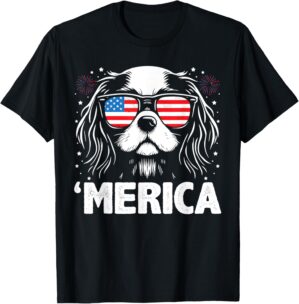 Cavalier King Charles 4th Of July Merica Patriotic Dog Tee Men Women Kids T-Shirt