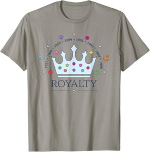 Disney Princess Royalty Crown Movie Timeline 1937-1998 T-Shirt