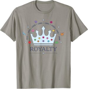 Disney Princess Royalty Crown Movie Timeline 1937-1998 T-Shirt