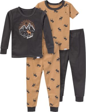 Gerber Baby Boys' Toddler Snug Fit 4-Piece Pajama Set