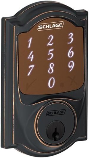 SCHLAGE BE479 CAM 716 Aged Bronze Steel Electronic Deadbolt