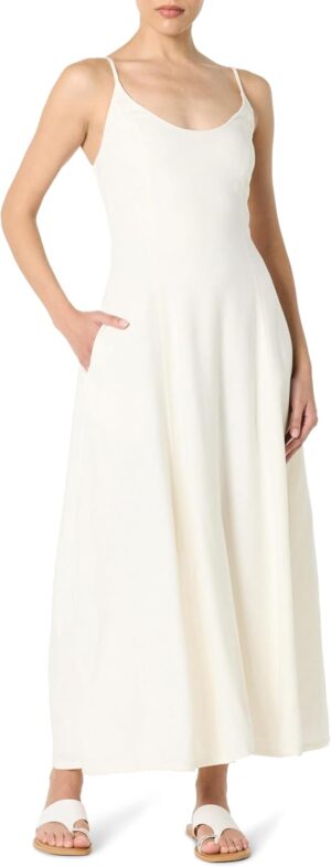 The Drop Women's Luna Scoop Neck Linen Maxi Dress