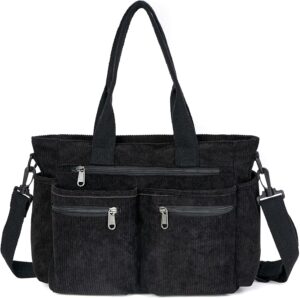 Tote Bag for Women, Corduroy Crossbody Purse, Travel Shoulder Bag, Work Handbag, Everyday Hobo Tote Bag for Schoo