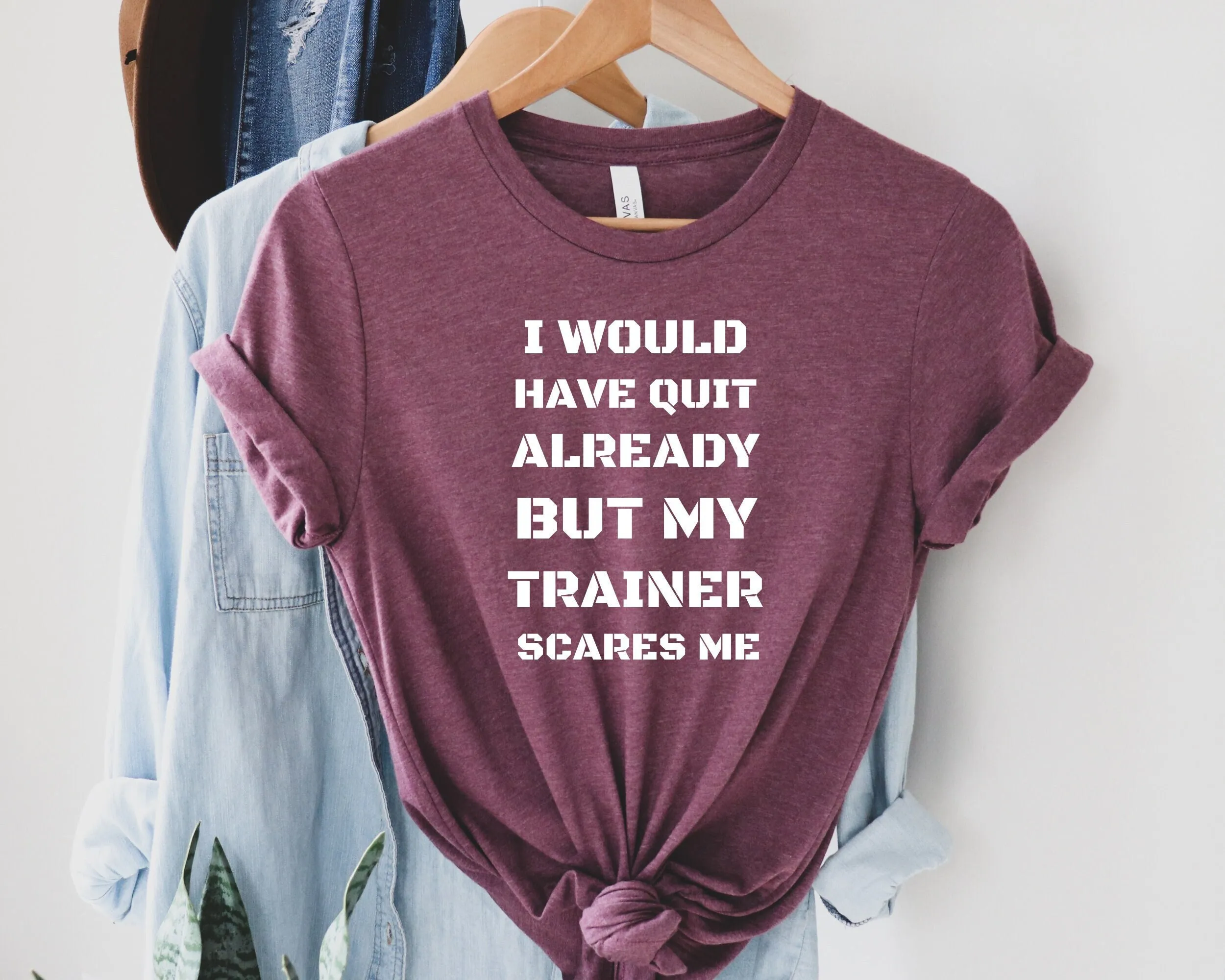 My Trainer Scares Me T Shirt Men Gym Clothes Partner s Muscle Workout Outfit Clothing Funny