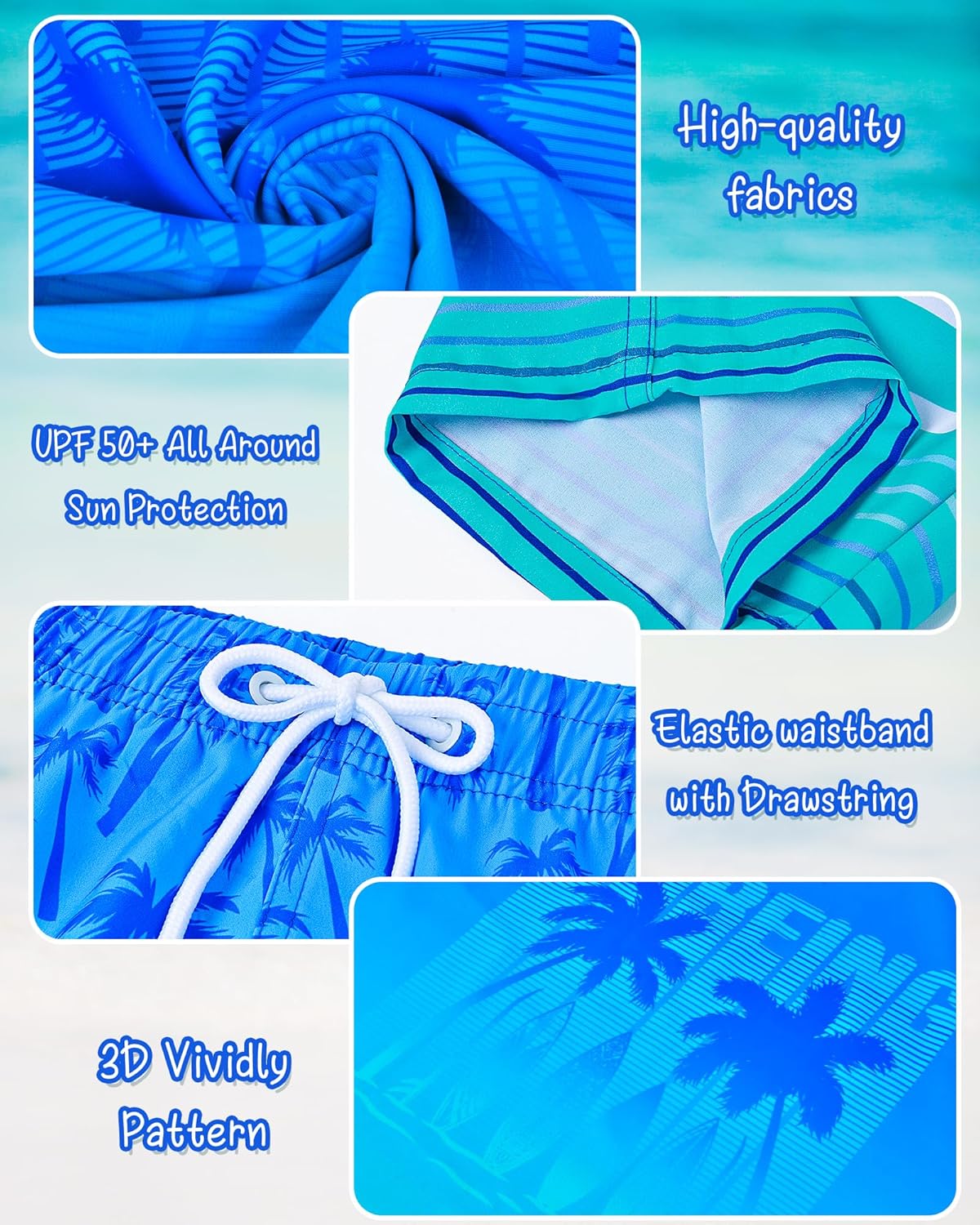 Boys Two Piece Rash Guard and Swim Trunks Outfit Set Kids Short Sleeve Swimsuit - Image 4