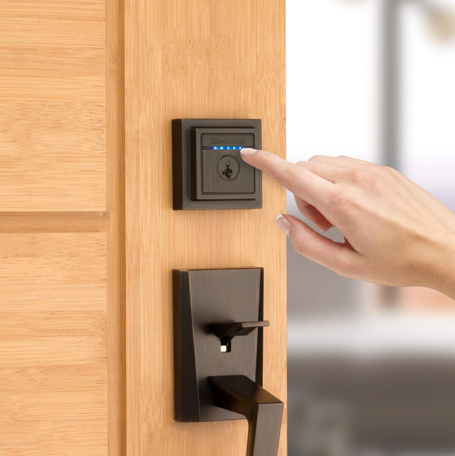 Kwikset 99250-209 Kevo Contemporary Touch-to-Open Bluetooth Smart Square Door Lock Deadbolt Featuring SmartKey Security, Venetian Bronze - Image 6