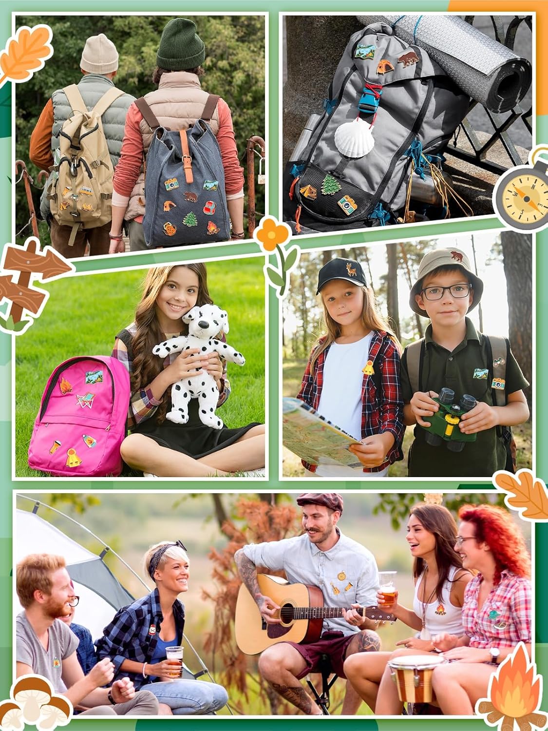 JUNEBRUSHS 28 pcs Camping Enamel Funny Outdoors Adventure Brooch Pins Lapel Pins for Camping Adventure Birthday Party Decorations Gift Supplies Clothes Backpacks Decor Accessories - Image 6