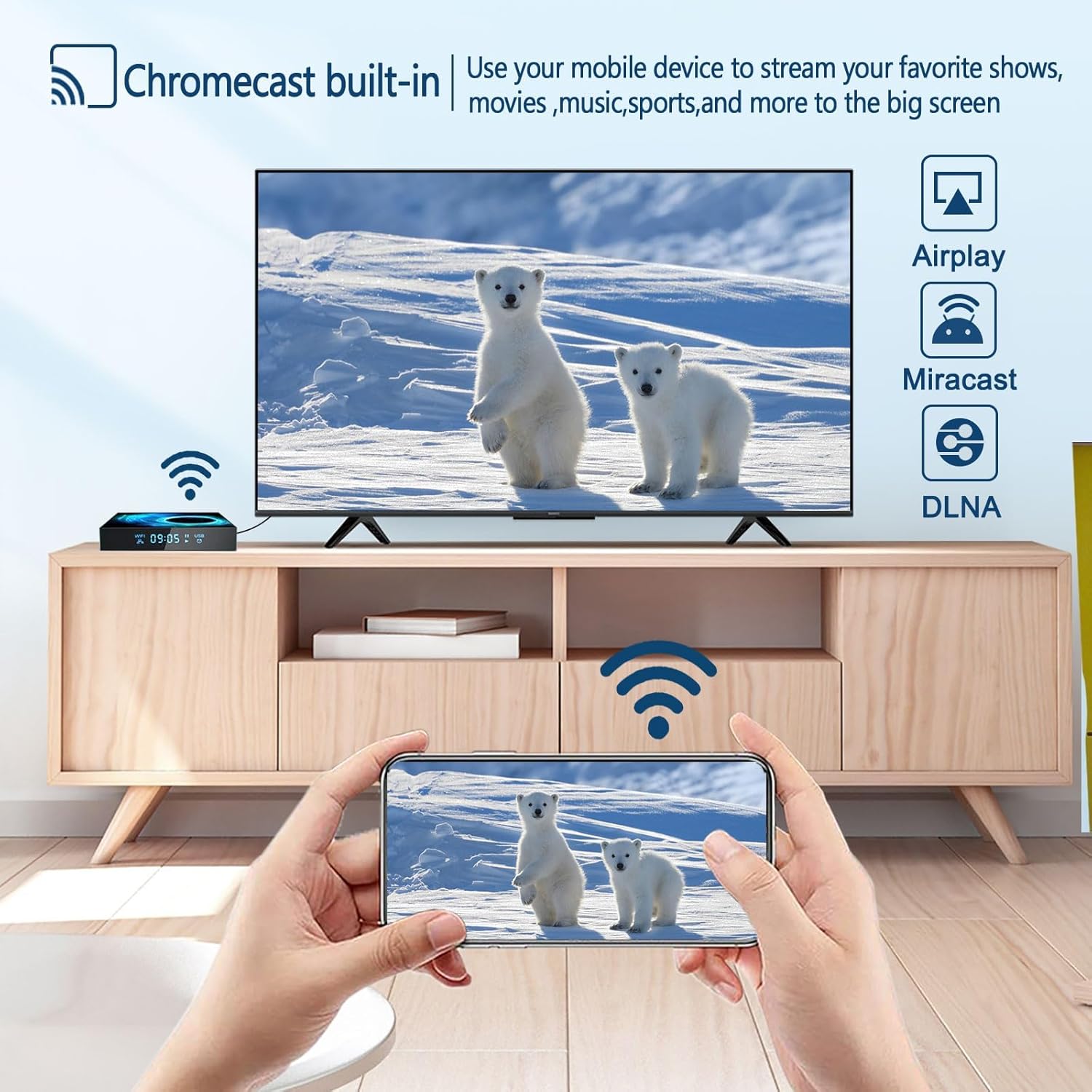 Android TV Box 2025, Android 10.0 TV Box 4GB RAM 32GB ROM AllWinner H616 Quad-Core Support Dual WiFi 2.4G/5G 6K 4K H.265 3D Bluetooth 5.0 Smart Box for TV - Image 6