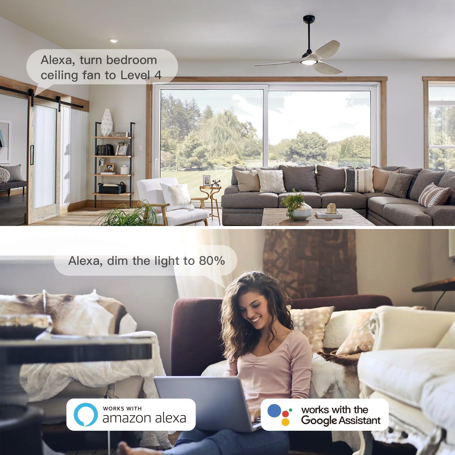 TREATLIFE Smart Ceiling Fan Control and Dimmer Light Switch, 2.4GHz WiFi Only, Neutral Wire Required, Single Pole Fan & Light Switch Combo, Works with Alexa, Google Home & SmartThings, Remote Control - Image 3