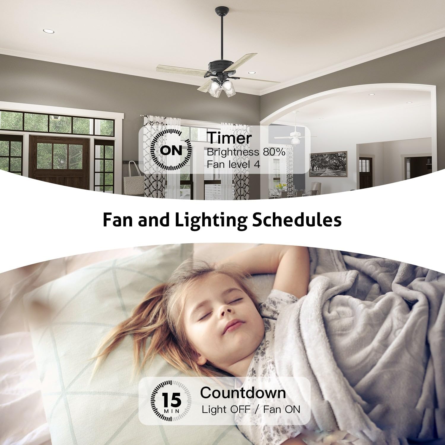 TREATLIFE Smart Ceiling Fan Control and Dimmer Light Switch, 2.4GHz WiFi Only, Neutral Wire Required, Single Pole Fan & Light Switch Combo, Works with Alexa, Google Home & SmartThings, Remote Control - Image 5