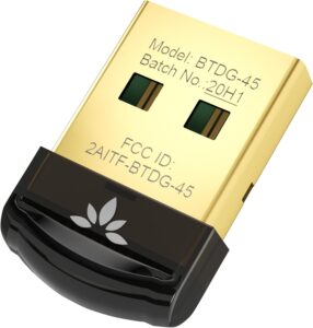 Avantree DG45 USB Bluetooth Adapter Dongle for PC, Computer, Desktop & Laptop, Compatible with Windows 11/10/8.1/8 Only – Connects Bluetooth Headphones, Speakers, Keyboards, Mice & Printers (Not 2.4G)