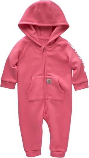 Carhartt Kid's CM9758 Long-Sleeve Quilted Jersey Zip Front Hooded Coverall - Gi