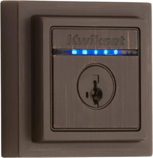 Kwikset 99250-209 Kevo Contemporary Touch-to-Open Bluetooth Smart Square Door Lock Deadbolt Featuring SmartKey Security, Venetian Bronze