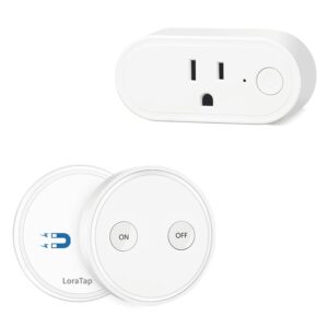 LoraTap Remote-Control Outlet: Wireless Outlet Switch Indoor — 100 FT Range — Programmable & Expandable — Renter Friendly