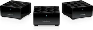 NETGEAR Nighthawk Advanced Whole Home Mesh WiFi 6 System (MK63S) with Free Armor Security – AX1800 Router with 2 Satellite Extenders, Coverage up to 4,500 sq. ft. and 25+ Devices