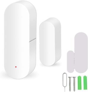 Smart Door Window Sensor,Door Open Closed Alarm Detectors Compatible Home and Tuya Voice Control,Real Time SMS Notification