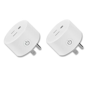 Tuya WiFi Smart Plug Works with Alexa Google Assistant IFTTT for Voice Control Mini Smart Outlet Plug with Timer Function,No Hub Required,Only 2.4GHz Wi-Fi,FCC/Rohs Listed Socket(2 Pack)