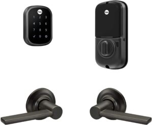 Yale Assure Lock SL, Wi-Fi Smart Lock with Valdosta Lever - Works with the Yale Access App, Amazon Alexa, Google Assistant, HomeKit, Phillips Hue and Samsung SmartThings, Black Suede