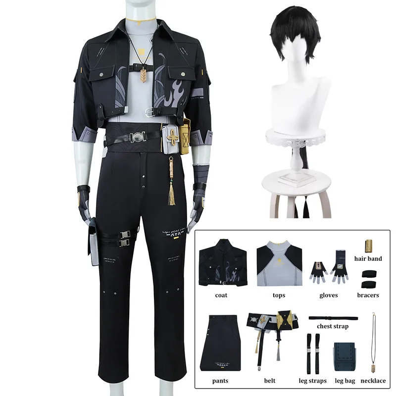 Male Rover Cosplay Wuthering Waves Cosplay Costume Wig Men Suits Halloween Carnival Party Role Playing Outfits Clothing