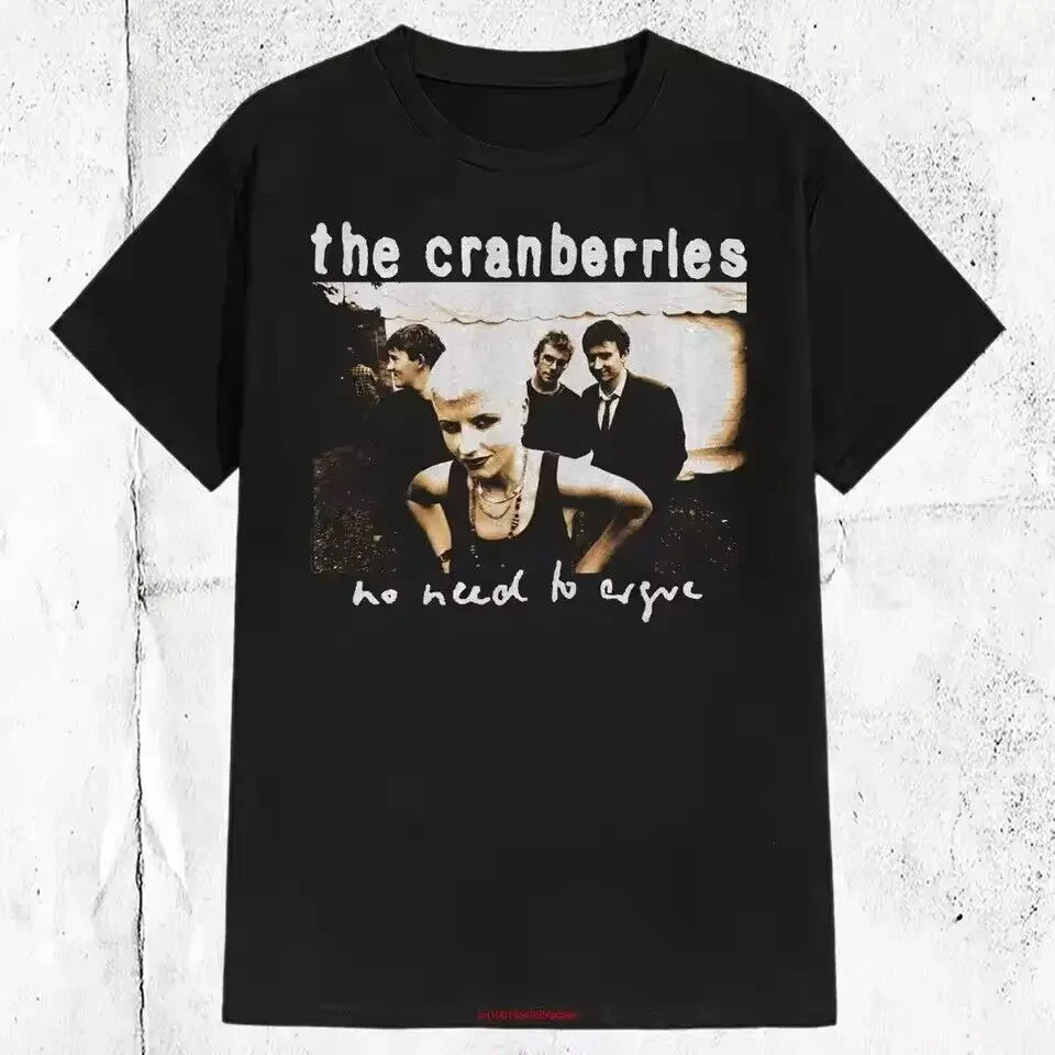 Vintage 90s The Cranberries Band Unisex Black T-shirt Size S-5XL Manga Funny T Shirts Female Clothing Kawaii Men