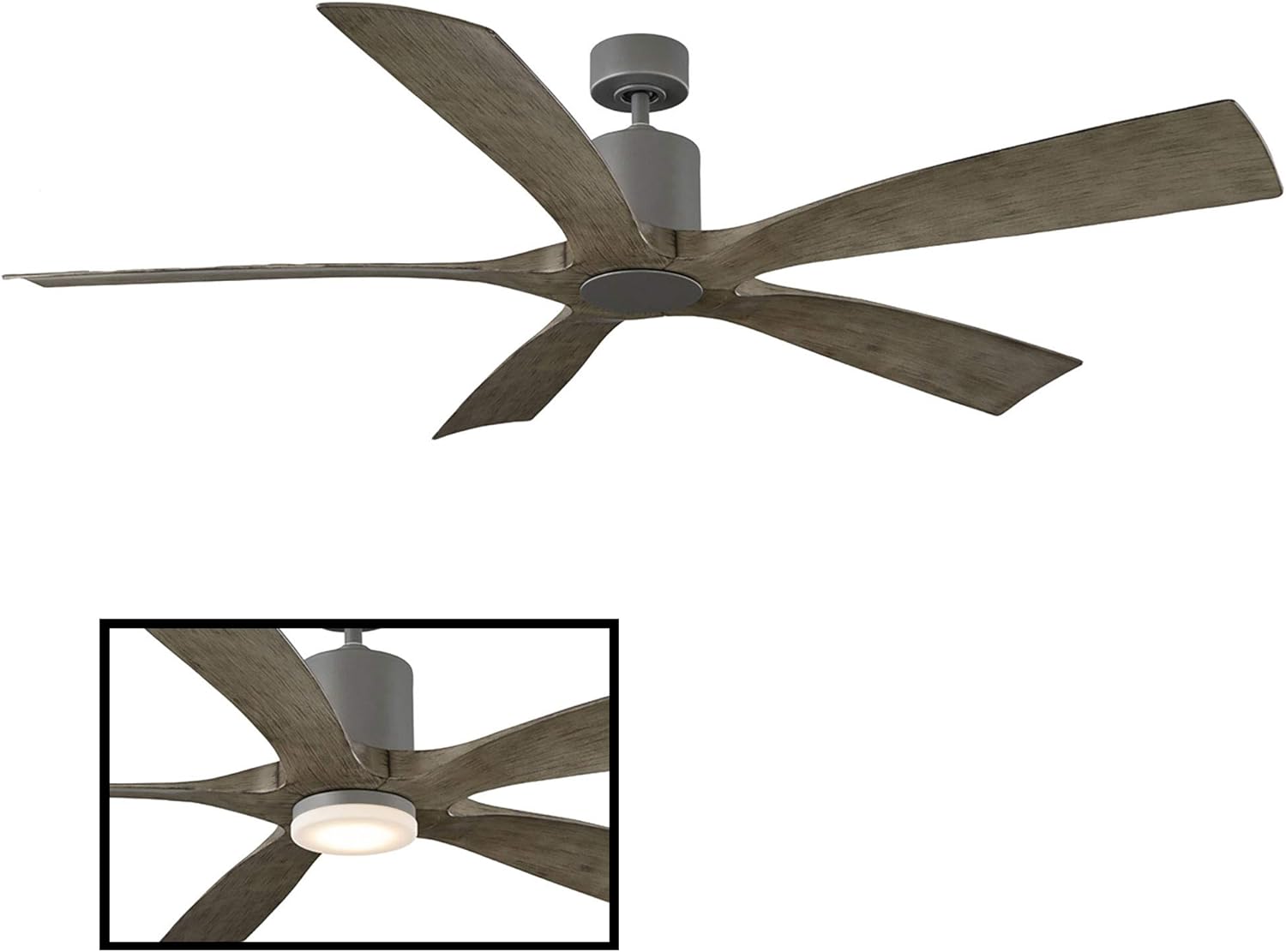 Modern Forms FR-W1811-70-GH/WG Aviator Indoor or Outdoor Smart Home Ceiling Fan with Wall Control, 70in Blade Span, Graphi... - Image 3