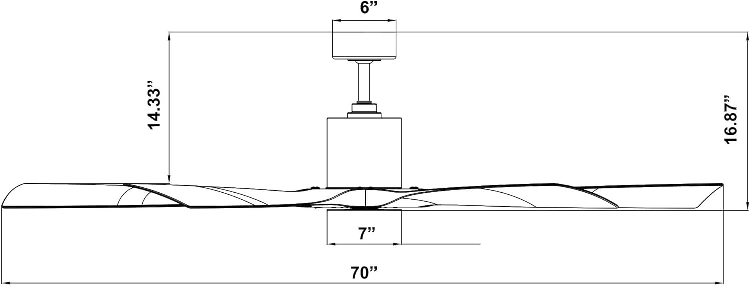 Modern Forms FR-W1811-70-GH/WG Aviator Indoor or Outdoor Smart Home Ceiling Fan with Wall Control, 70in Blade Span, Graphi... - Image 9