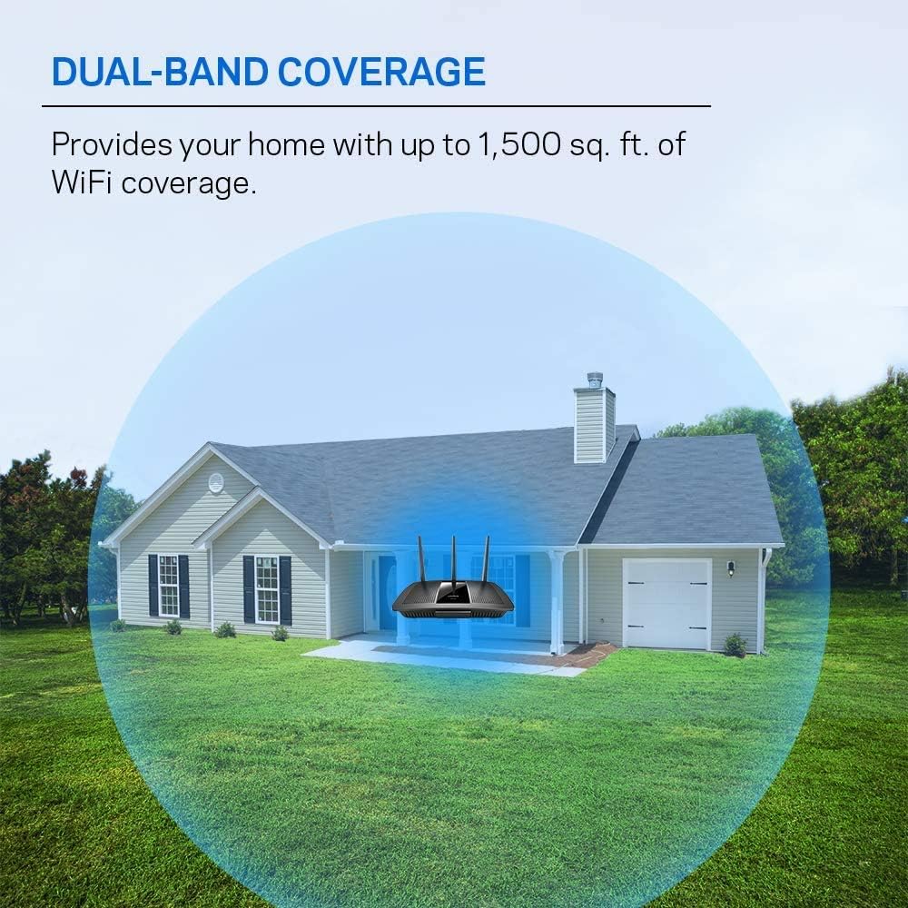 Linksys EA7300 Max-Stream: AC1750 Dual-Band Wi-Fi Router, Gigabit Ethernet Ports, 1,500 square-foot Range, 10 Devices, MU-MIMO (Black) - Image 3