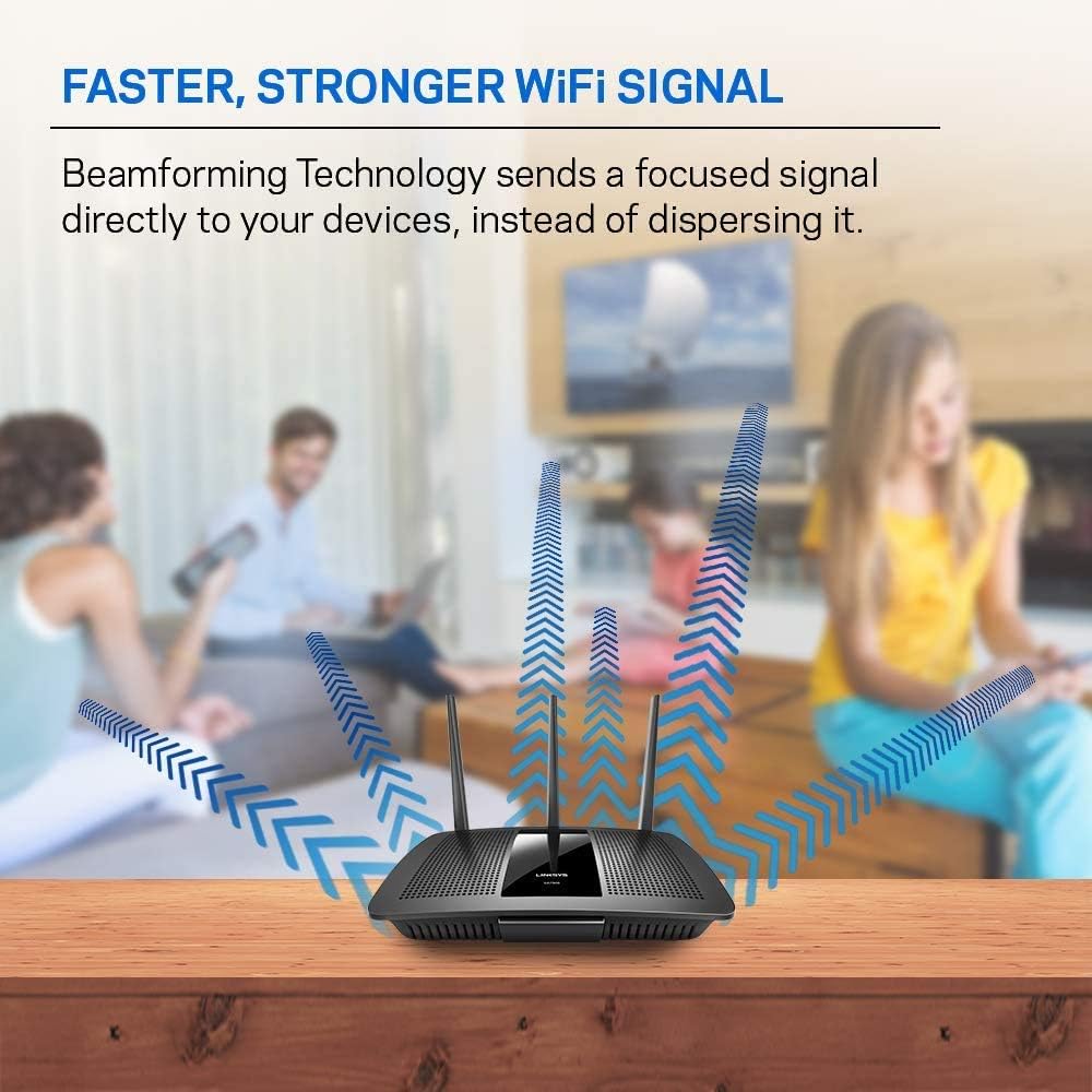 Linksys EA7300 Max-Stream: AC1750 Dual-Band Wi-Fi Router, Gigabit Ethernet Ports, 1,500 square-foot Range, 10 Devices, MU-MIMO (Black) - Image 4