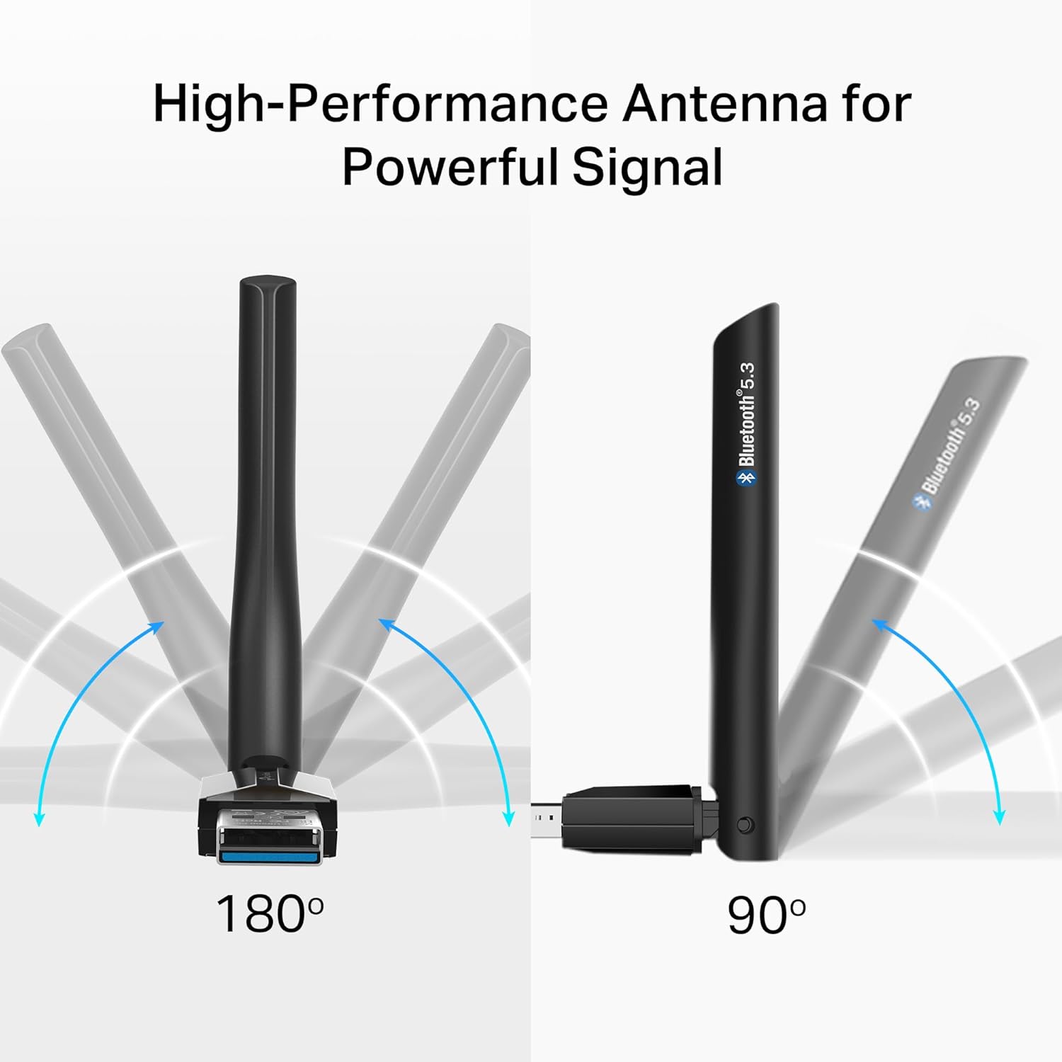 TP-Link USB Bluetooth Adapter for PC, Bluetooth 5.3 Long Range Receiver, Plug and Play, Adjustable Antenna, Supports Windows 11/10/8.1/7 for Desktop, Laptop, PS5/PS4/Xbox Controller (UB500 Plus) - Image 4