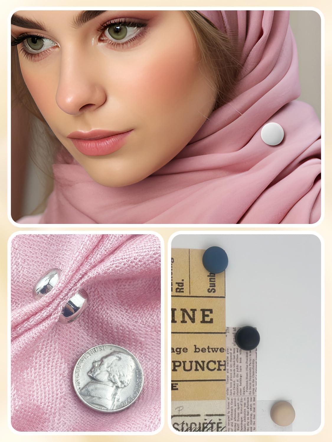 12 Pairs Hijab Magnets Pinless Hijab Pins,No Snag Multi Use Strong Magnetic Hijab Pins for Women Clothes Shirts Scarves - Image 3