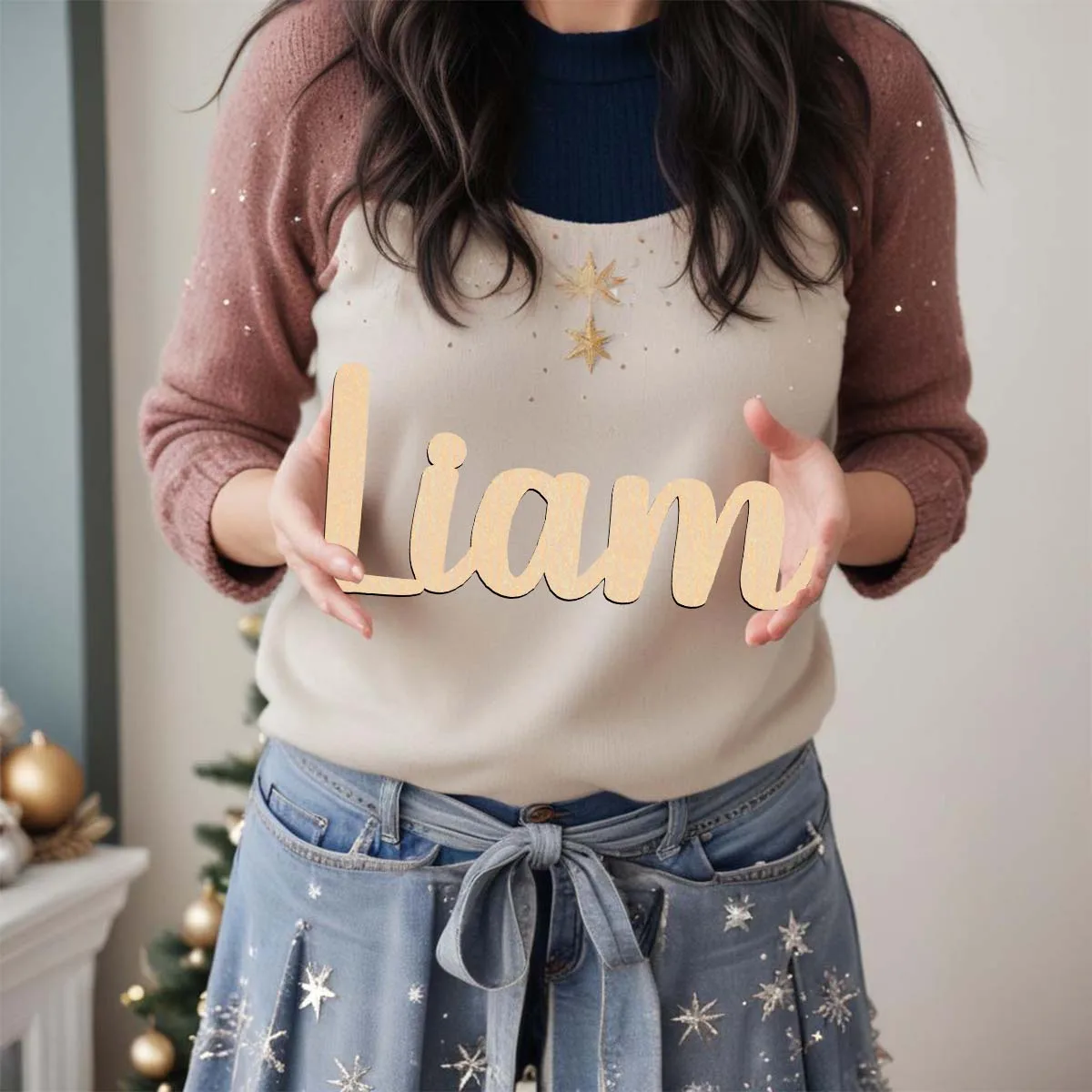 1pc Funny Liam example Customized Name Wooden Plaque Laser-Cut Sign Wooden Sign Wedding.Valentine'S Day Decoration